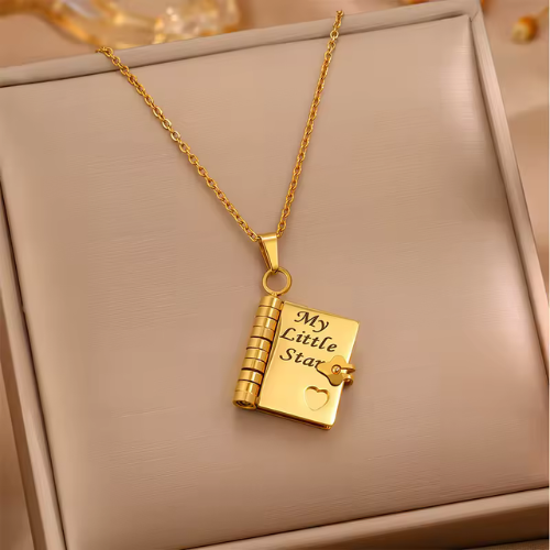 Heartfelt Book Pendant Necklace