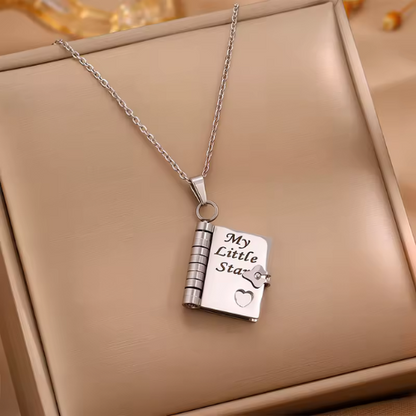 Heartfelt Book Pendant Necklace