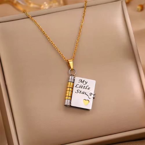 Heartfelt Book Pendant Necklace