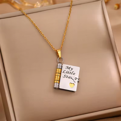 Heartfelt Book Pendant Necklace
