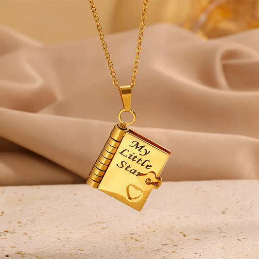 Heartfelt Book Pendant Necklace