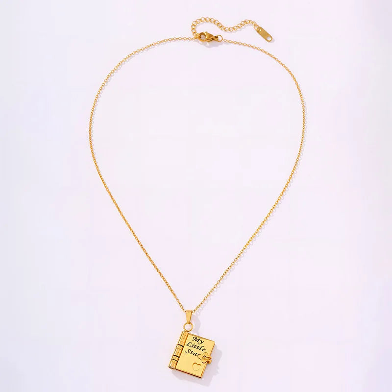 Heartfelt Book Pendant Necklace