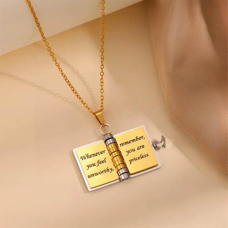 Heartfelt Book Pendant Necklace