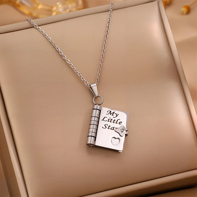 Heartfelt Book Pendant Necklace