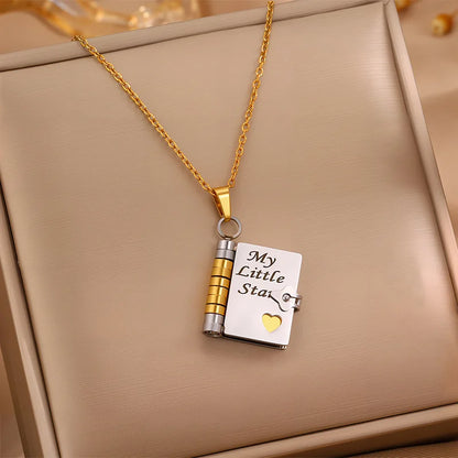 Heartfelt Book Pendant Necklace