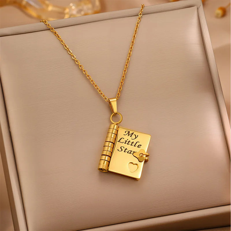 Heartfelt Book Pendant Necklace